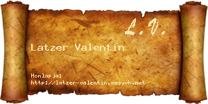 Latzer Valentin névjegykártya